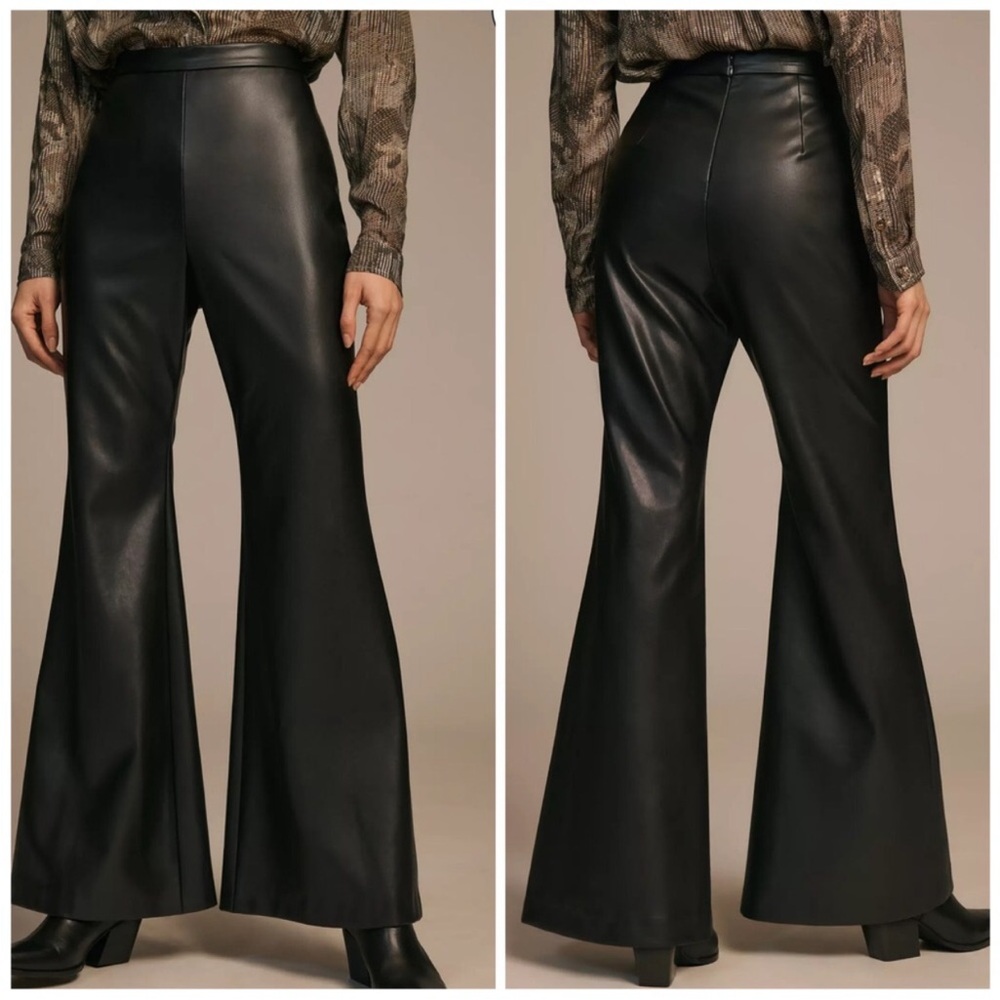 Anthropologie x Hutch Faux Leather Flare Pants